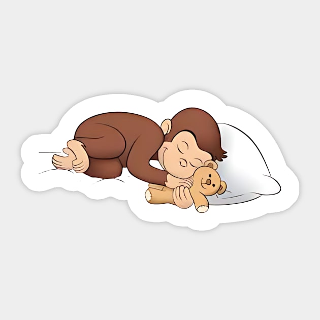 Curious George Sleep Sticker by EcoEssence